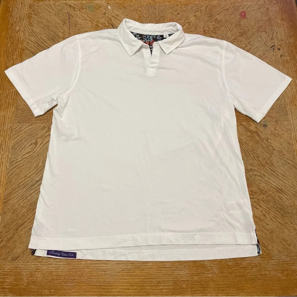 ROBERT GRAHAM Embroidered SKULL Logo On Neck Men’s Large White Mens Polo Shirt. - Picture 1 of 6